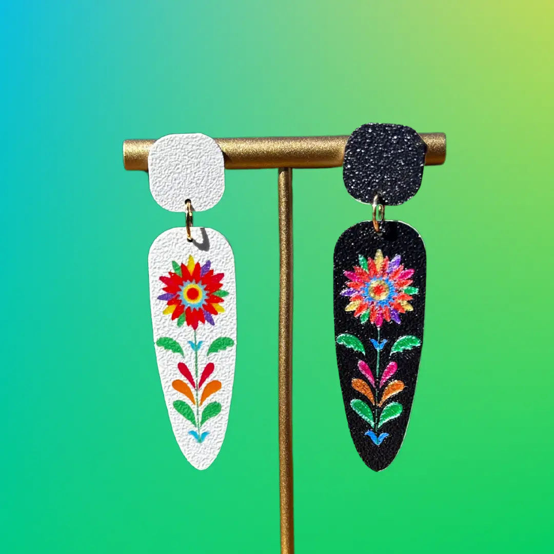 Otomi Sunflower Dangle Earrings