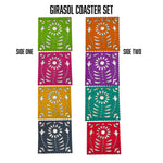 Double-sided Felt "Papel Picado" Coaster Sets