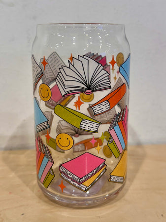 Happy Reader Coffee Glass Cup