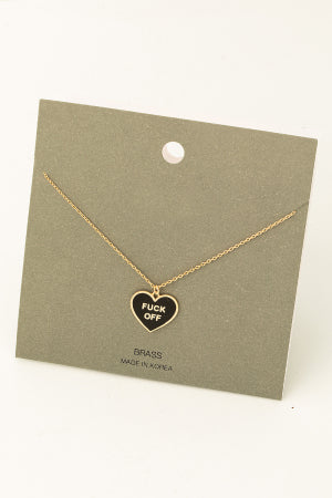 Fuck Off Heart Necklace
