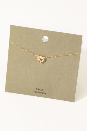 Rhinestone Heart Pendant Necklace
