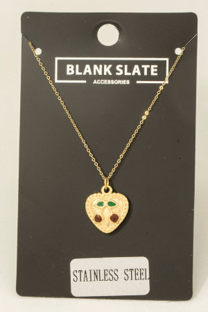 Heart Cherry Pendant Necklace
