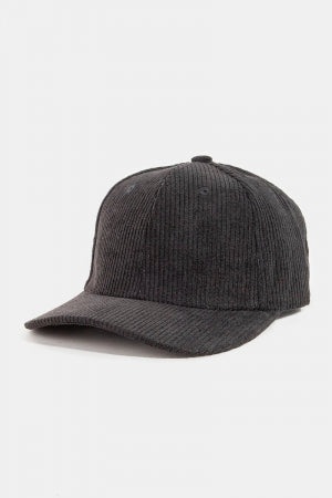 Solid Tone Corduroy Trucker Hat (Black)