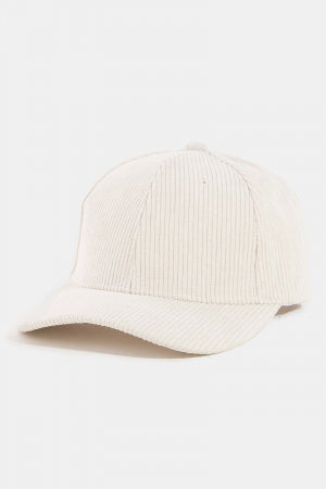 Solid Tone Corduroy Trucker Hat (White)