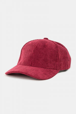 Solid Tone Corduroy Trucker Hat (Red)