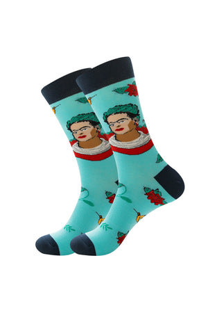 Red Roses Frida Crew Socks