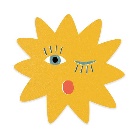 Winking Sun Sticker