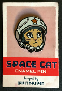 Cosmonaut Space Cat Enamel Pin