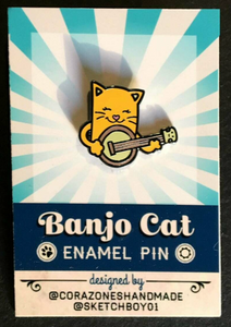 Banjo Cat Enamel Pin