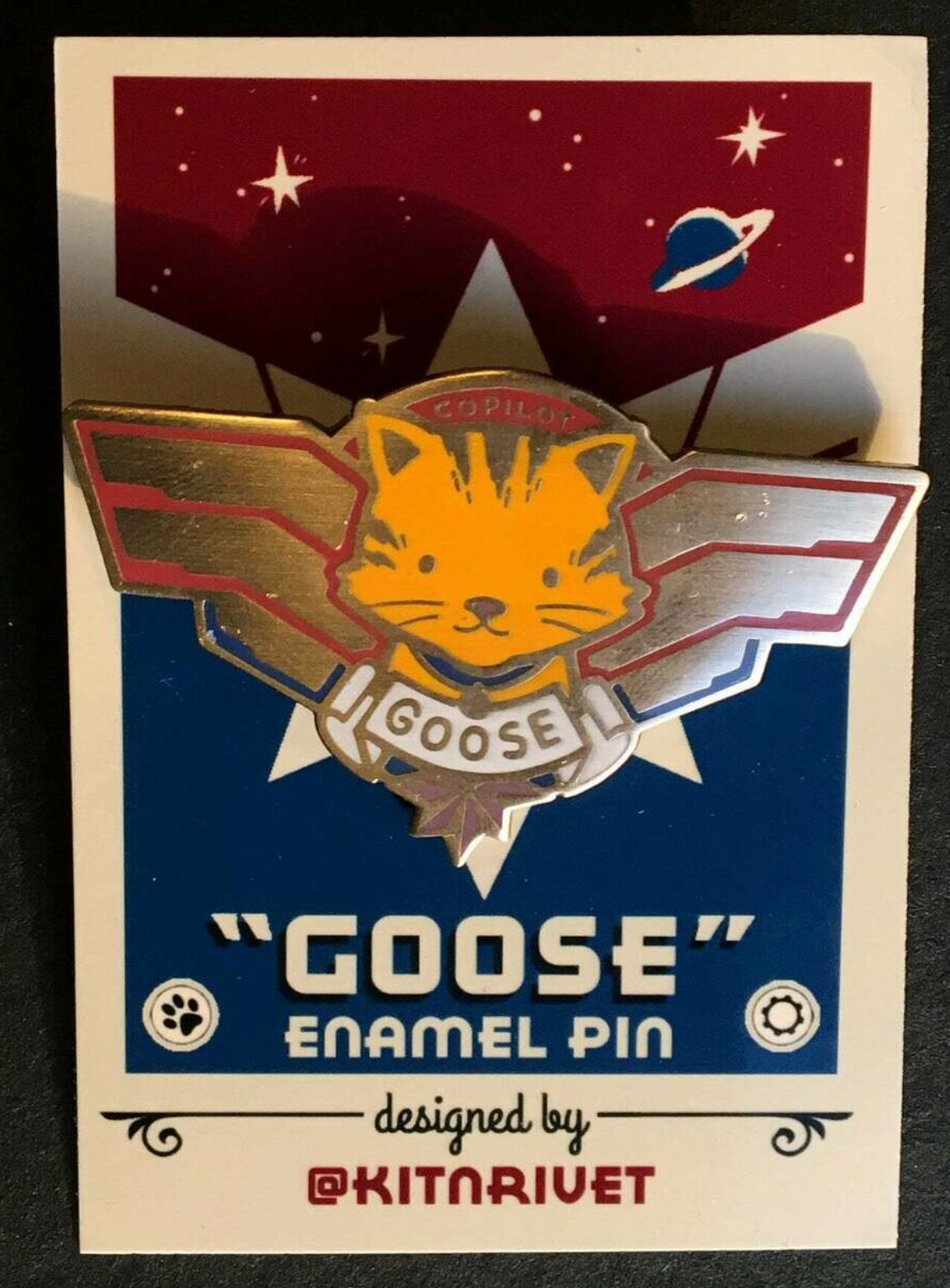 Goose Cat Enamel Pin