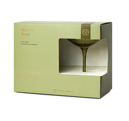 Coupe Glass - Olive, Set of 2