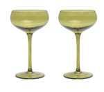 Coupe Glass - Olive, Set of 2