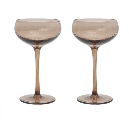Coupe Glass - Smoke, Set of 2
