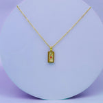 The Lovers Tarot Card Necklace 14k
