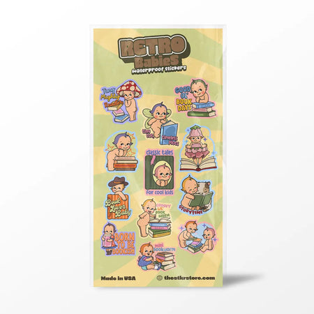 Retro Babies Reading Sticker Sheet
