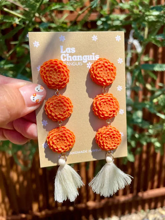 Cempasúchil Flower Dangle Earrings
