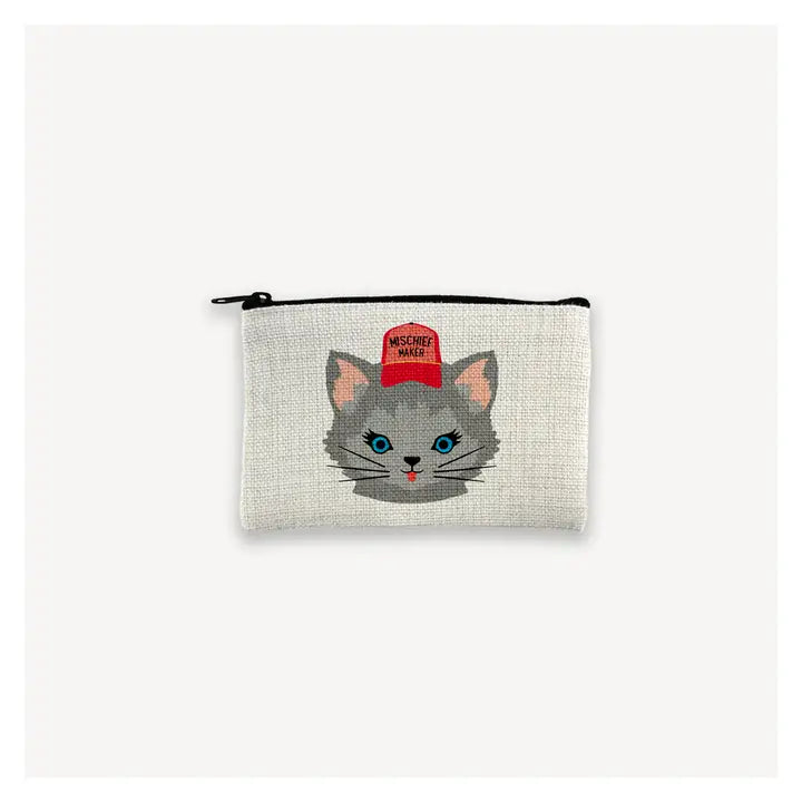 Mischief Kitten - Small Zip Pouch