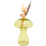 7" Green Glass Mushroom Vase