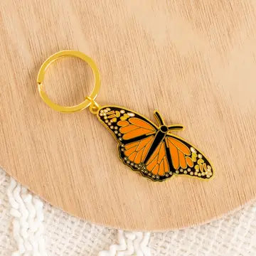 Monarch Butterfly Metal Keychain