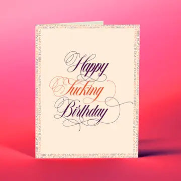 Classic Script Birthday Card