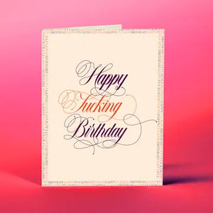 Classic Script Birthday Card