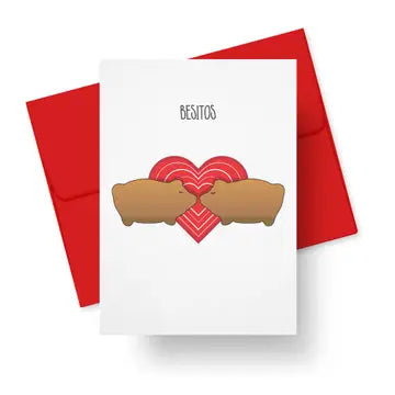 Besitos Puerquitos Love Greeting Card