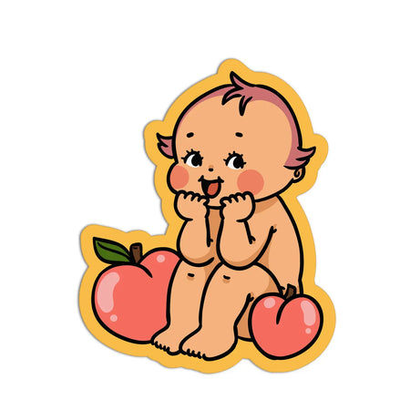 Retro Babies Peach Sticker
