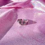 Silver Crying Heart Ring