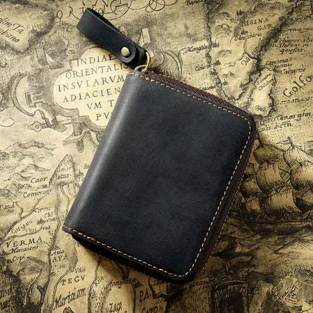 Accordion Zip Leather Wallet