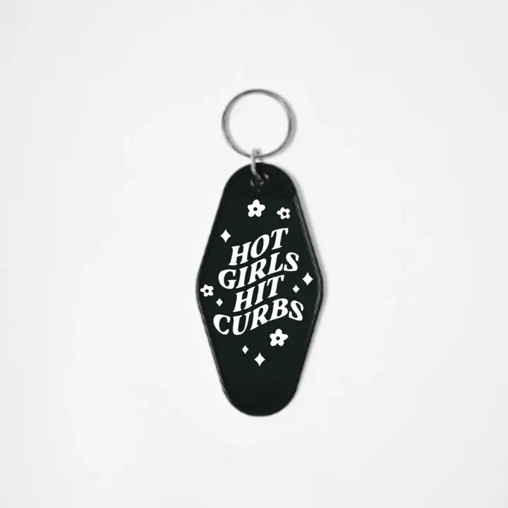 Hot Girls Hit Curbs Motel Keychain
