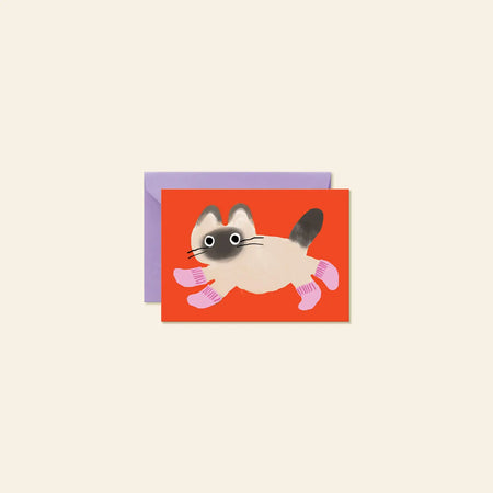 Cat Socks Mini Note Card