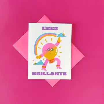 Eres Brilliante Risograph Card