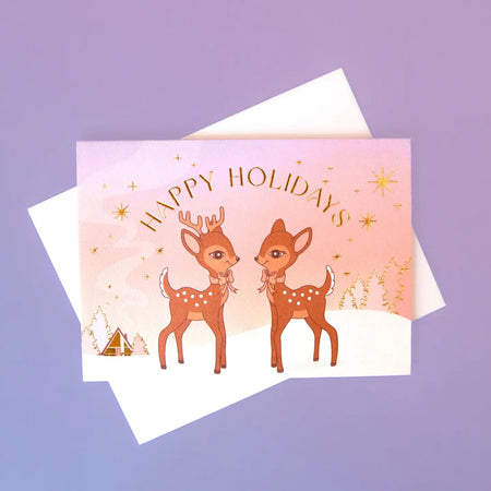 Happy Holidays Reindeer Card