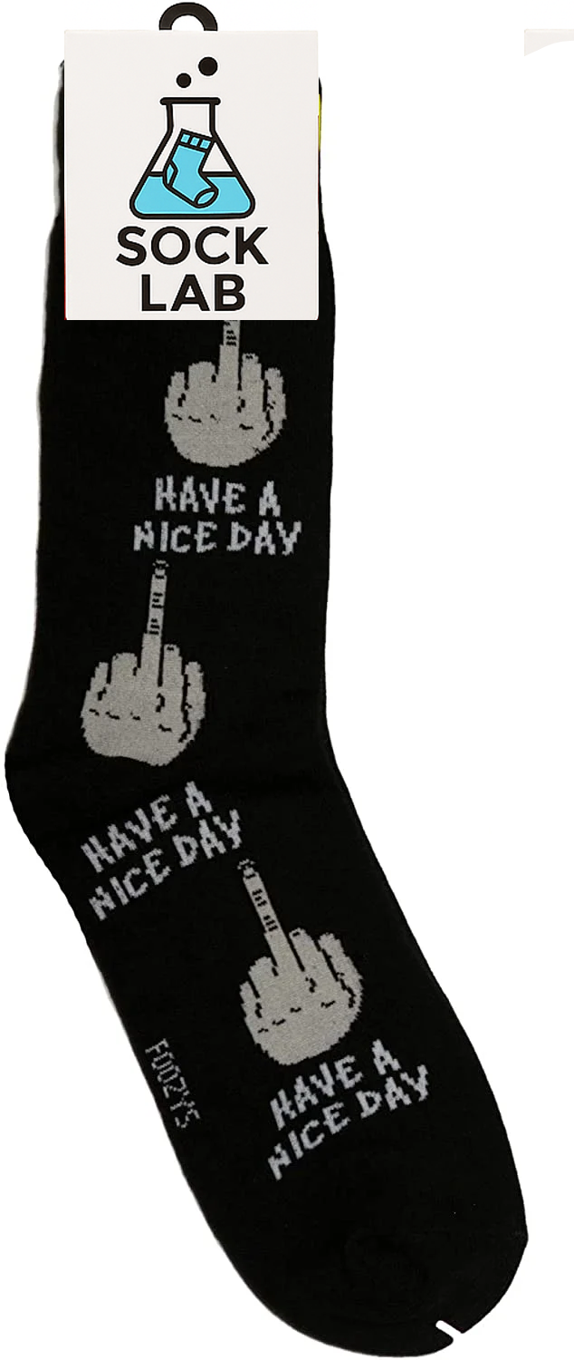 Middle Finger Mens Crew Sock