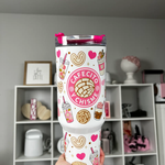 Cafecito Y Chisme Pink 40oz Tumbler Quencher