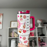 Cafecito Y Chisme Pink 40oz Tumbler Quencher