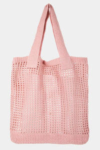 Knit Purple Crochet Tote Bag