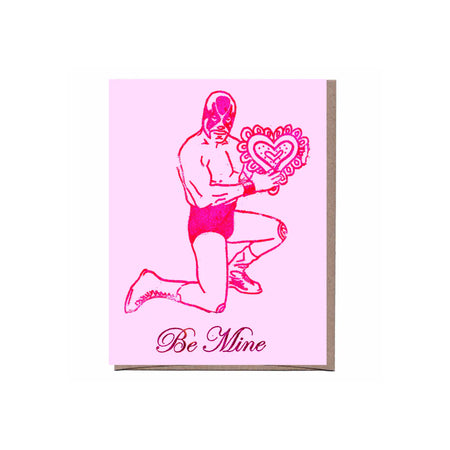 Be Mine Luchador Love Card