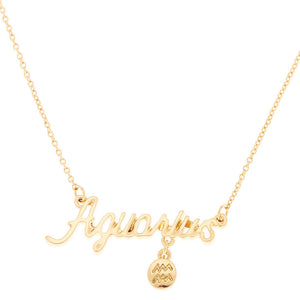 Horoscope Charm & Script Necklace