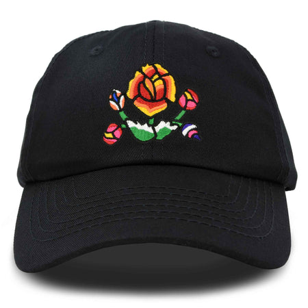 Latin Floral Lily Hat - Black
