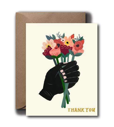 Whimsical Floral Thank You Greeting Card