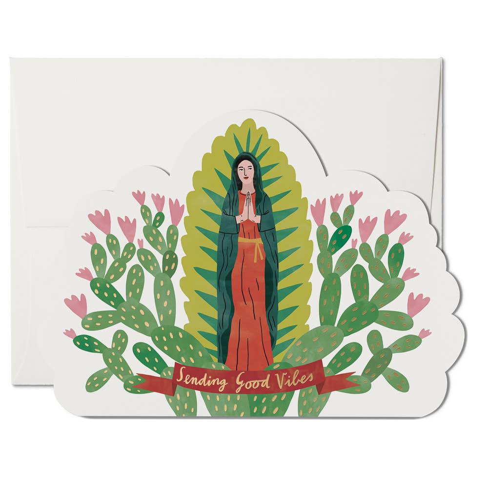Saintly Vibes encouragement greeting card