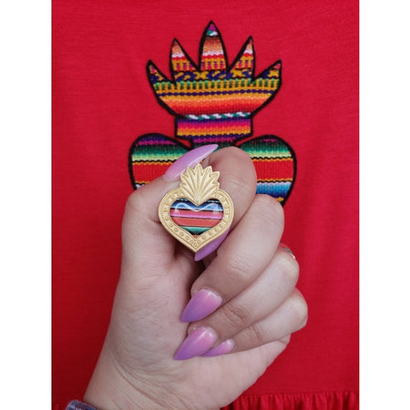 Zarape Sacred Heart Pin