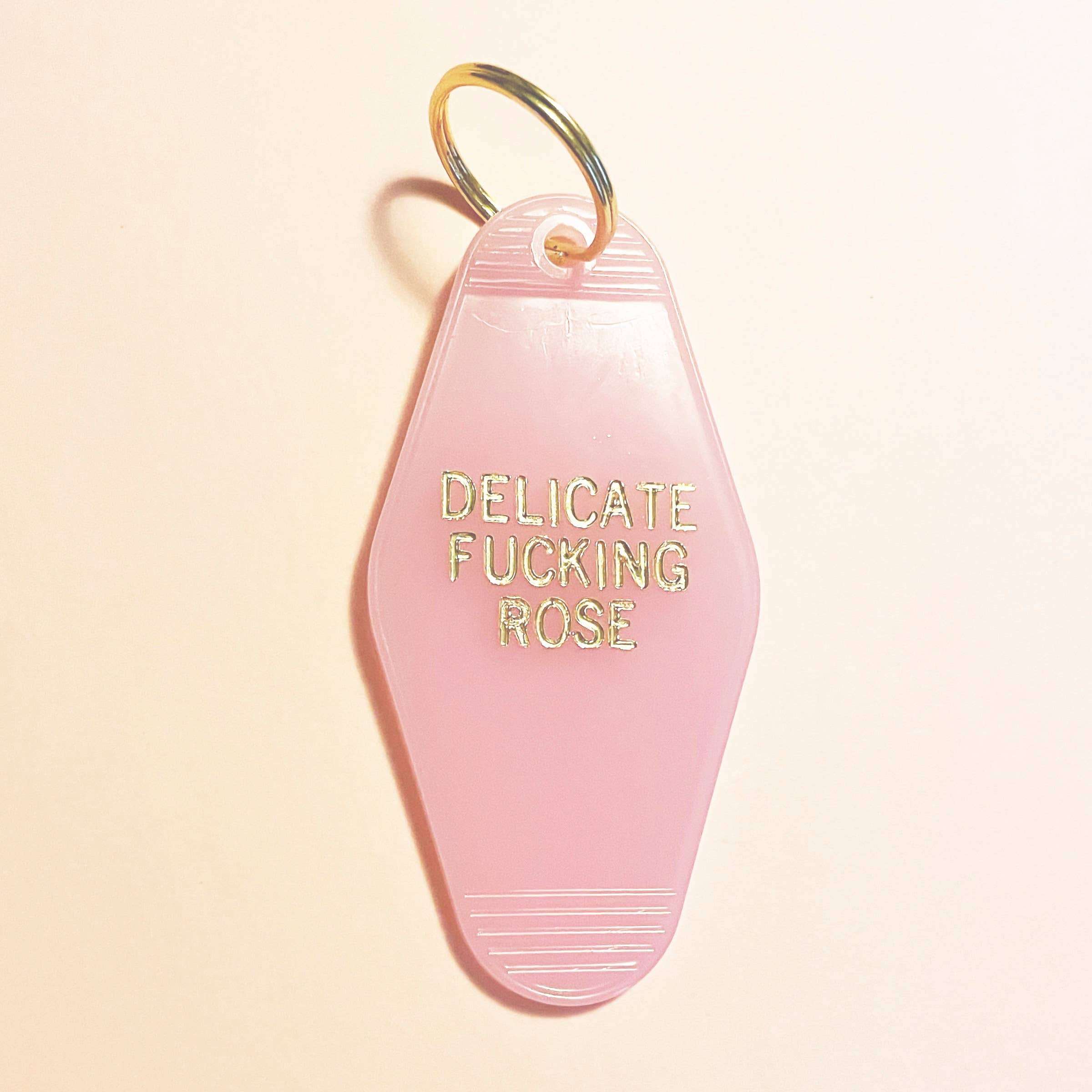 Delicate Fucking Rose Retro Motel Keychain