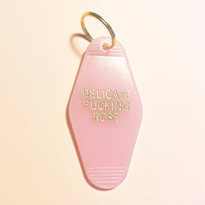 Delicate Fucking Rose Retro Motel Keychain