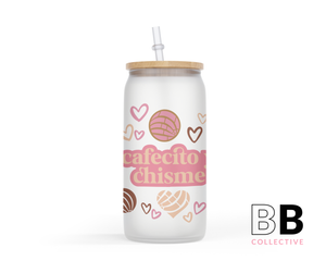 Frosted Cafecito Y Chisme Glass Can Tumbler