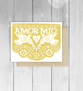 Amor Mio Papel Picado Spanish Greeting Card