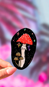 Sparkly Mushroom Sticker