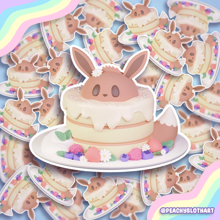 Eevee Cake Vinyl Sticker