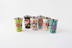 Handpainted Floral Stainless Cup